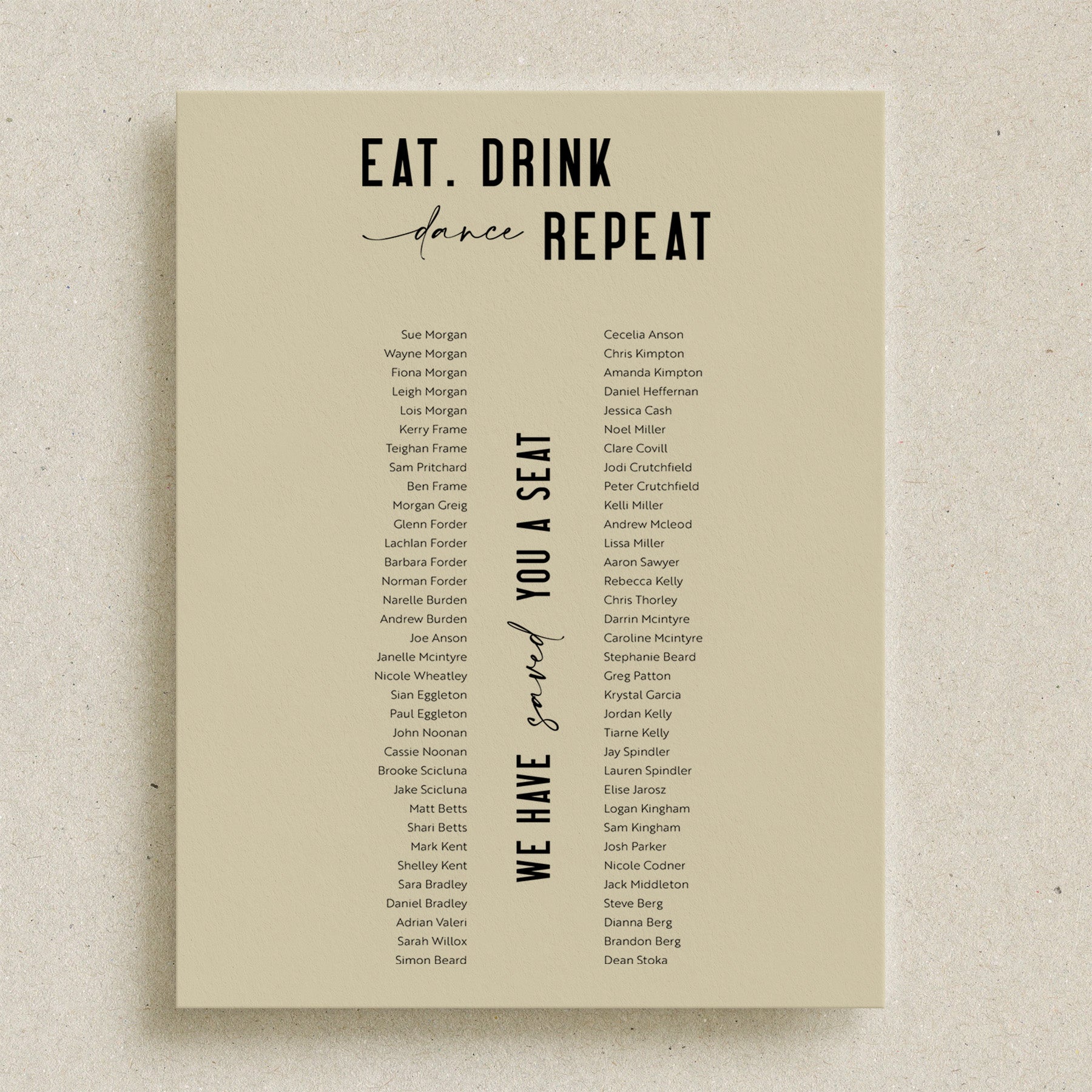 Springrange Seating Chart