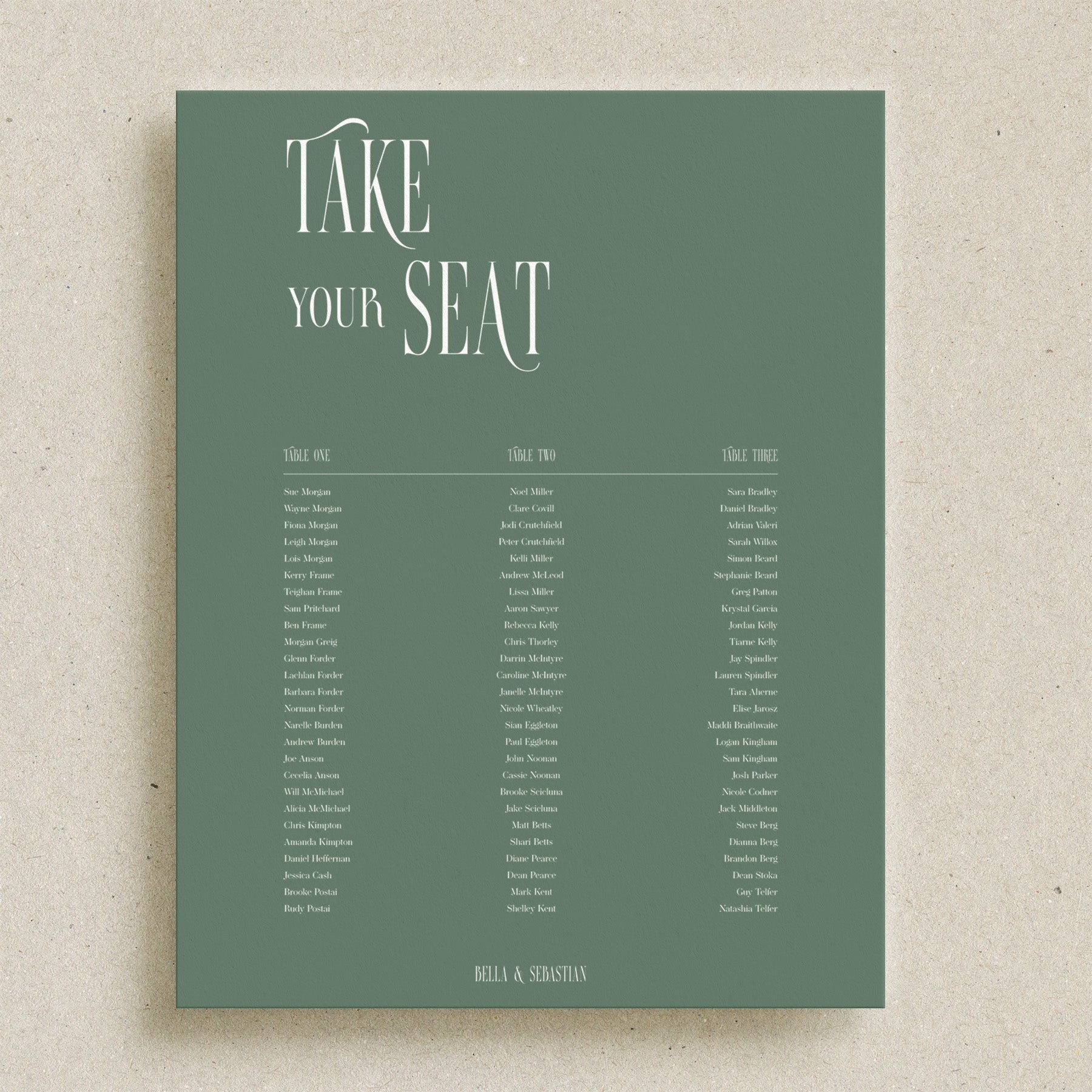 Jervis Seating Chart