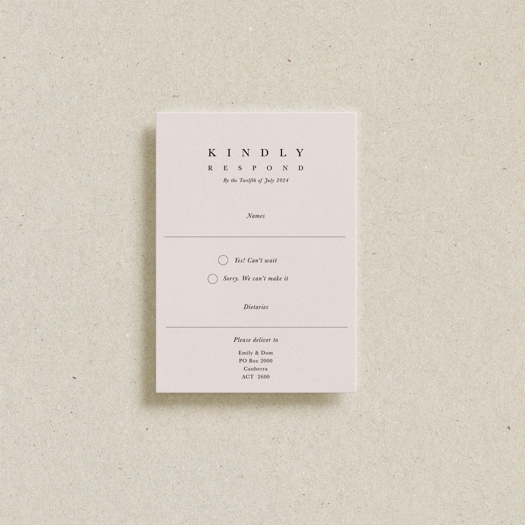 Hyatt RSVP Card